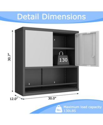 Metal Adjustable 2 Doors Metal Kitchen Pantry Cabinet With Adjustable Shelves