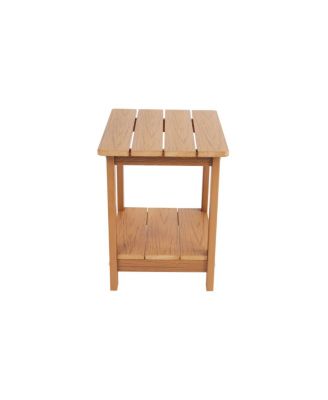  Wood-grain imitation side table with textured finish, perfect for outdoor picnics