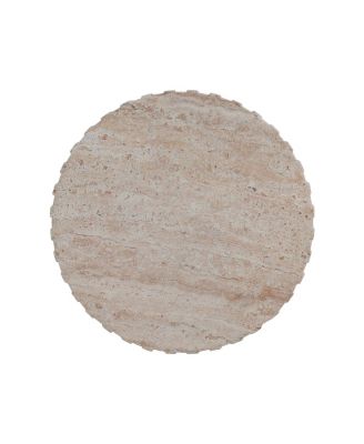 Outdoor/Indoor Lightweight Concrete Side Table,Travertine Finish