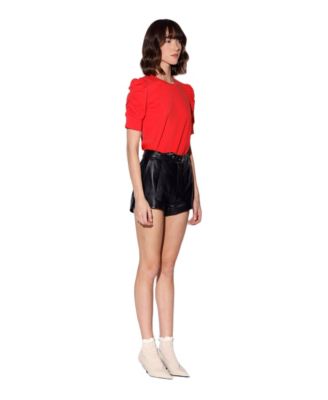 Women's Lennox Mid Rise Leather Shorts