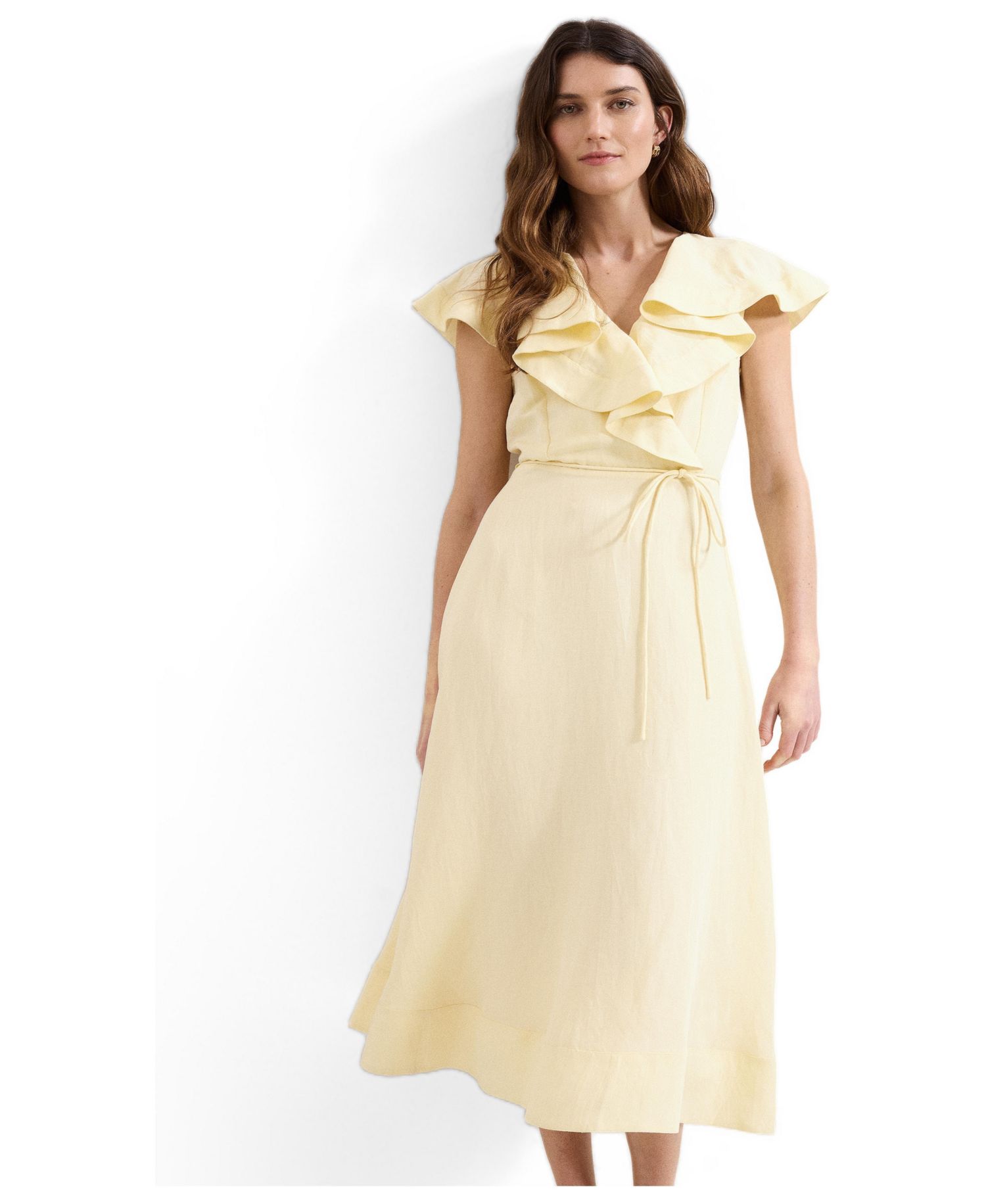 Women's Matilda Ruffle Linen Midi Dress