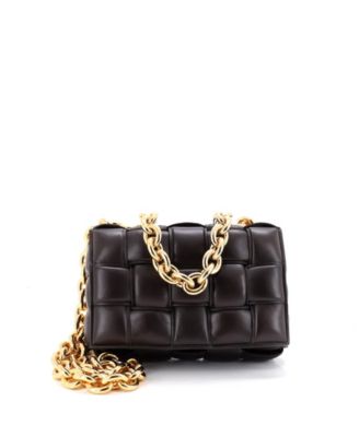 Cassette Chain Crossbody Bag Padded Maxi Intrecciato Leather