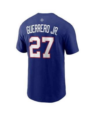 Men's Vladimir Guerrero Jr. Royal Dominican Republic Baseball 2026 World Baseball Classic Name & Number T-Shirt