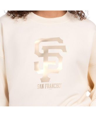 Women's Cream San Francisco Giants Pastels Boxy Fleece Sweatshirt