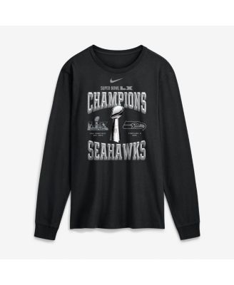 Men's Black Seattle Seahawks Super Bowl LX Champions Locker Room Trophy Collection Long Sleeve T-Shirt