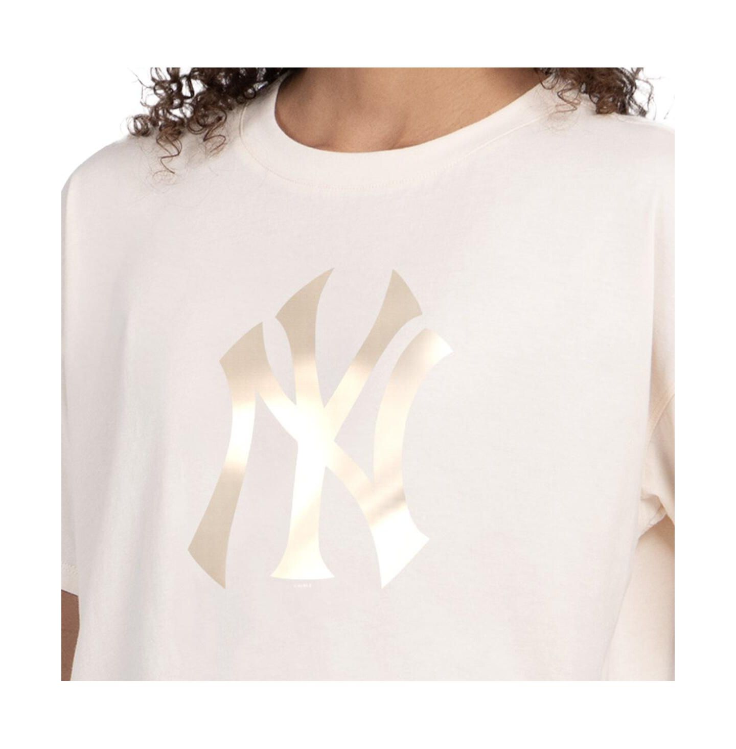 Женская футболка Starter Cream New York Yankees Pastels Boxy Cropped — фото 2