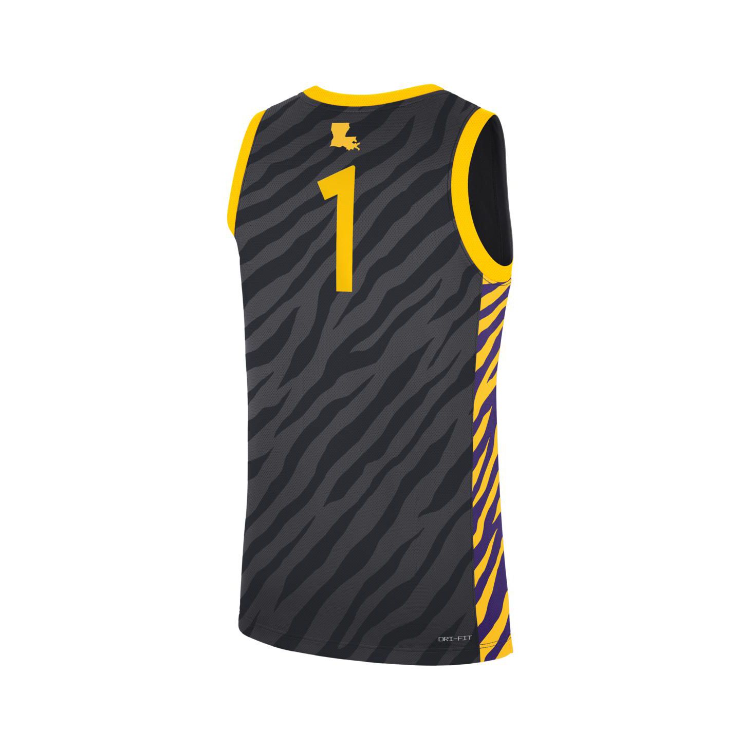 Топ Nike 1 Anthracite LSU Tigers Replica Basketball Jersey — фото 2