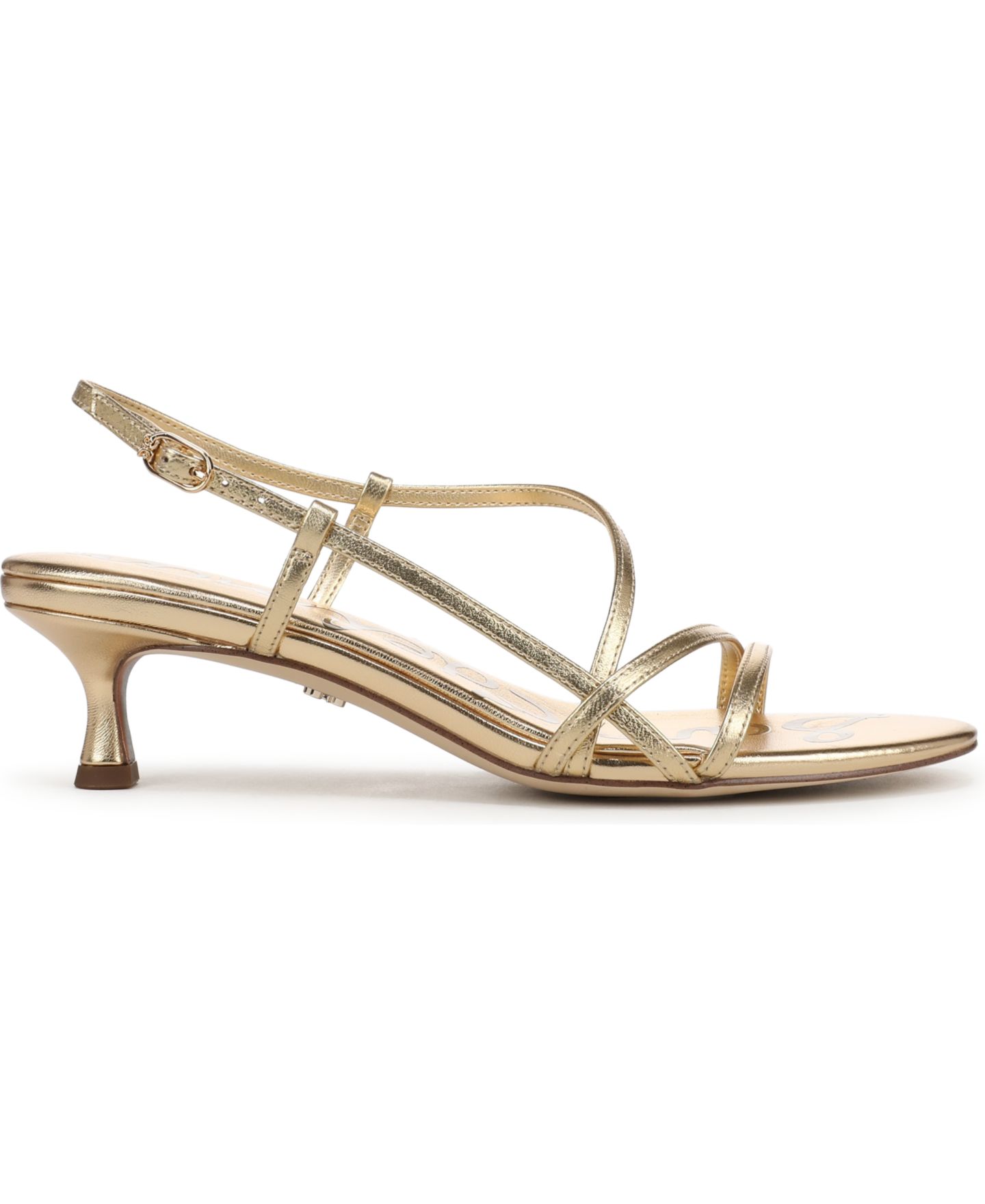 Женские сандалии Sam Edelman Cora Open Toe Dress Sandals, цвет: Янтарный золотой кожаный — фото 2