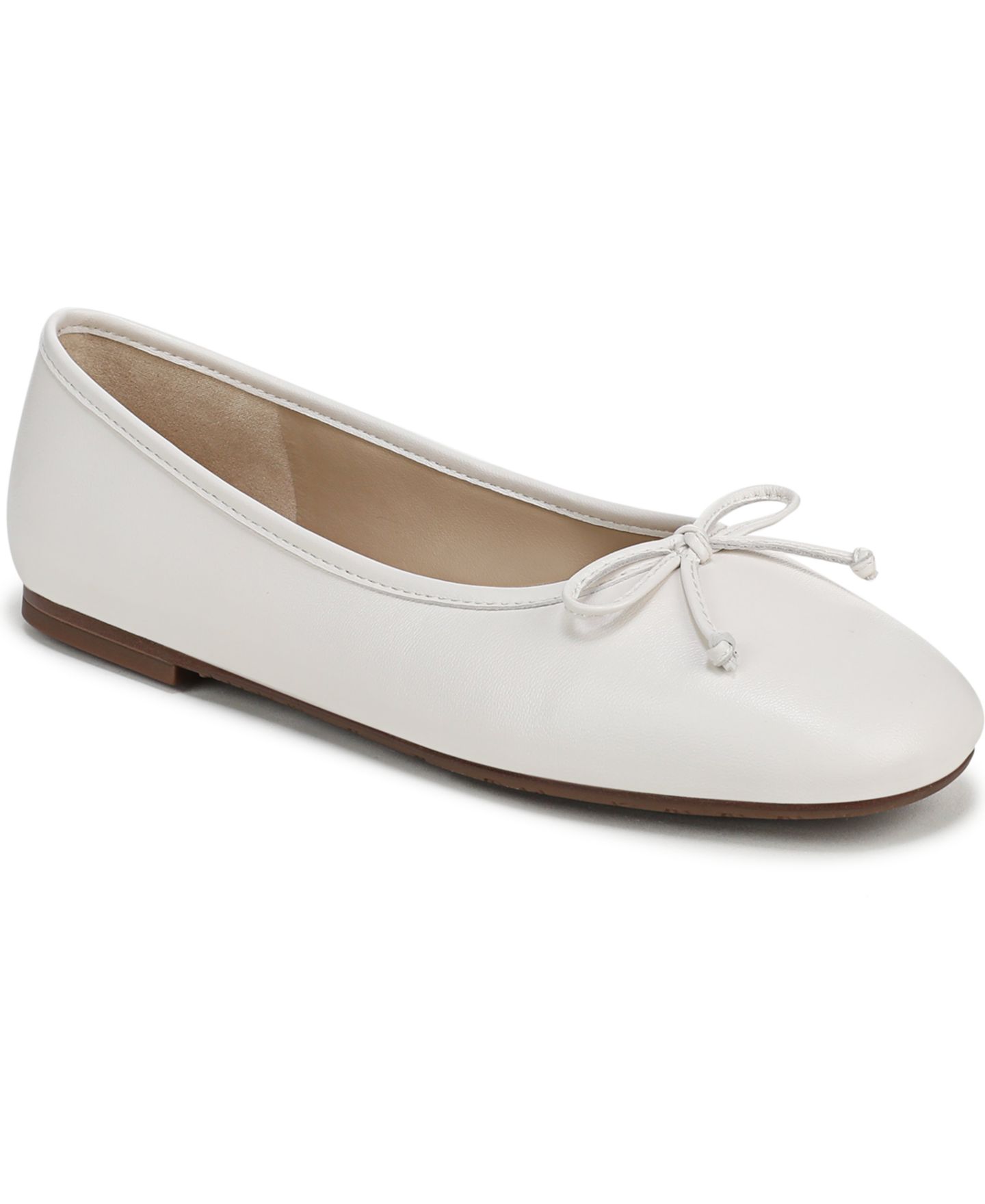 Женские балетки Sam Edelman Alie Ballerina Slip-On Ballet Flats, цвет: Яркий белый кожаный — фото 1