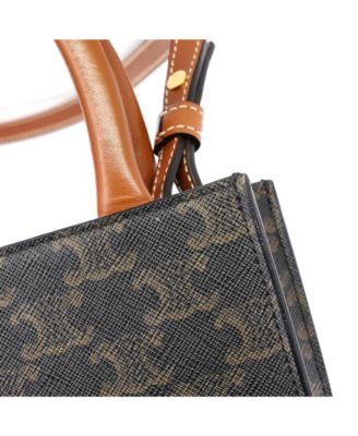 Mini Vertical Cabas Tote Triomphe Coated Canvas