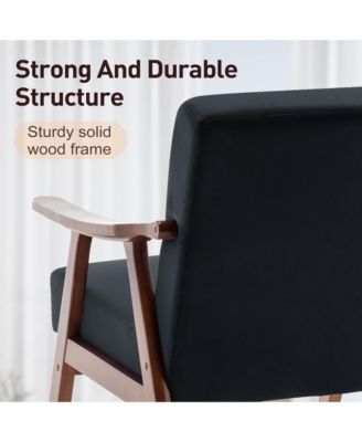 Modern Accent Chair, Living Room Chair with Solid Wood Frame, Lounge Wingback Chair