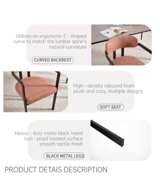  Modern Dining Room Chairs, Upholstered Boucle Kitchen Dining Chairs