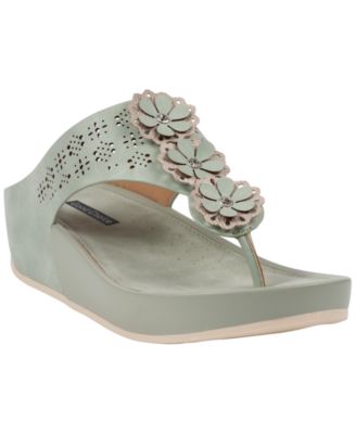 Women's Rana Floral Thong Comfort Wedge Sandals