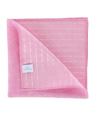 Men's Churchill Chambray 12-Inch Polka Dot Linen Blend Pocket Square