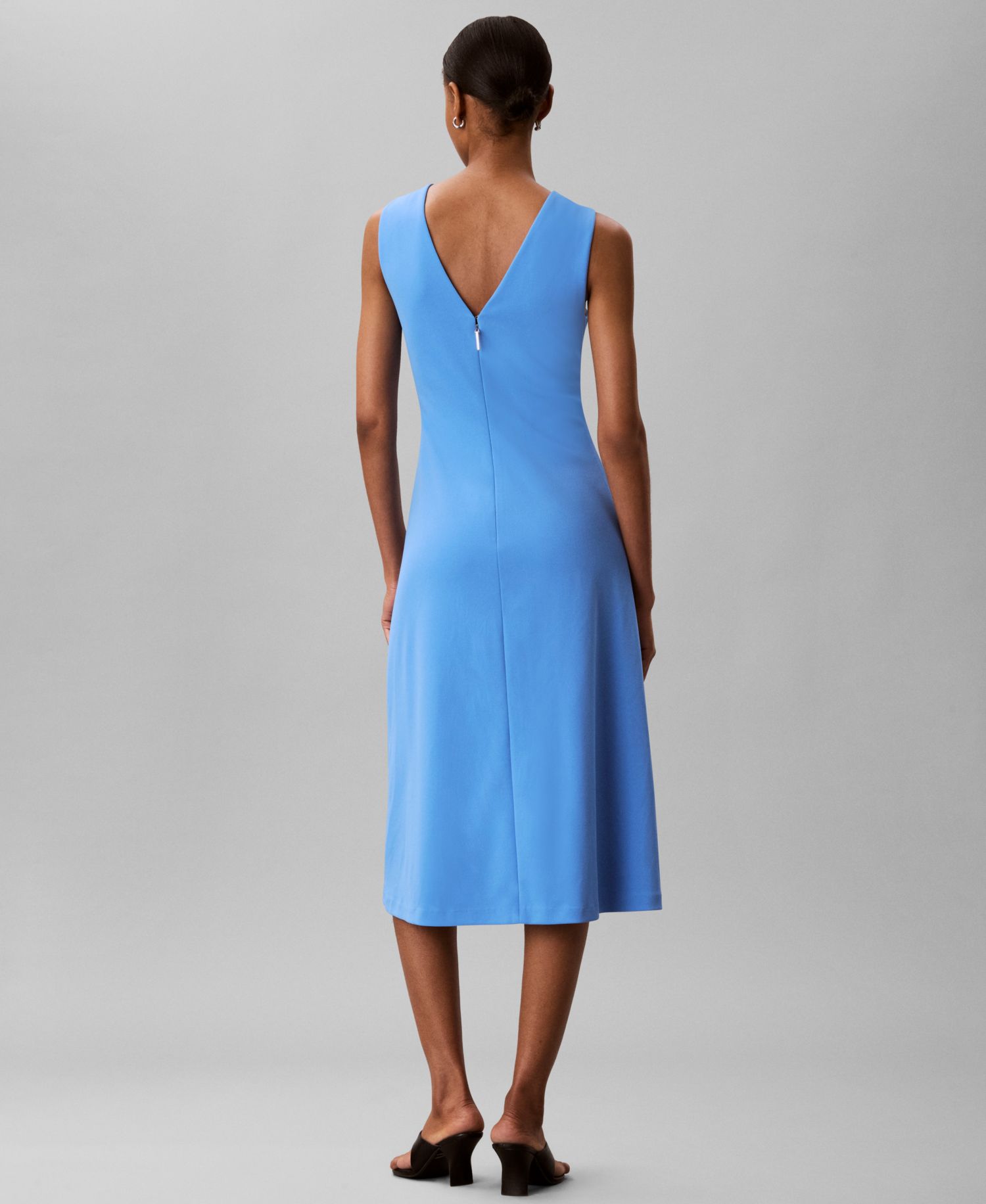 Women's Sleeveless V-Neck Fit & Flare Dress
