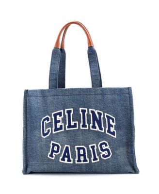 Large Cabas Thais Tote Denim with Applique