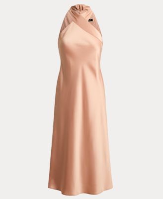 Satin Charmeuse Halter Cocktail Dress