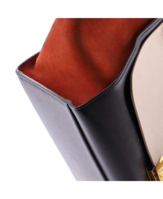 Small Tricolor Trapeze Bag Leather