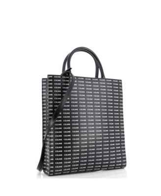 Small Vertical Cabas Tote All Over Logo Print Leather