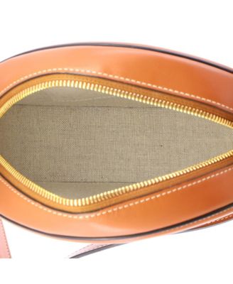 Triomphe Oval Crossbody Bag Straw and Leather