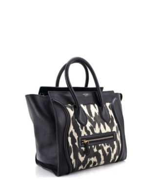 Mini Luggage Bag Printed Canvas and Leather