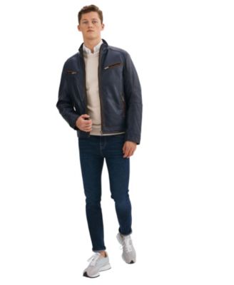 Men's GUNNAR Leather Biker Jacket