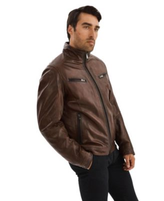 Men's GUNNAR Leather Biker Jacket