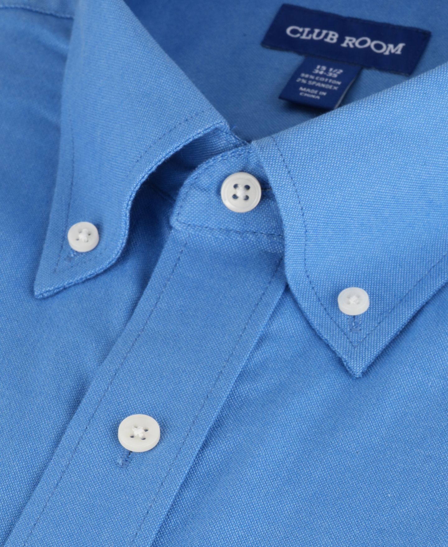 Мужская рубашка Club Room Button-Down Oxford Solid Dress Shirt, цвет: Синий — фото 8