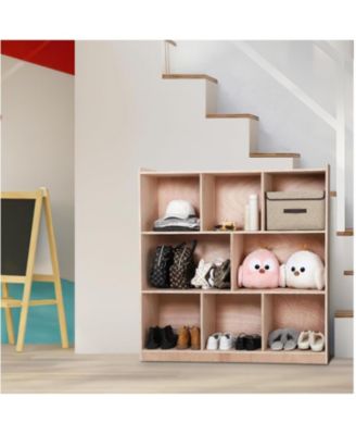 Sturdy 8-Section Classroom Cubby for Toy, Smooth Glaze Cubby for Kids, 8 Cubbies, with 2 Storage Boxes