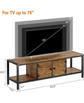 65" TV Stand for Bedroom, Farmhouse Cabinet with Storage, Fits up to 75" TVs, Wooden Console
