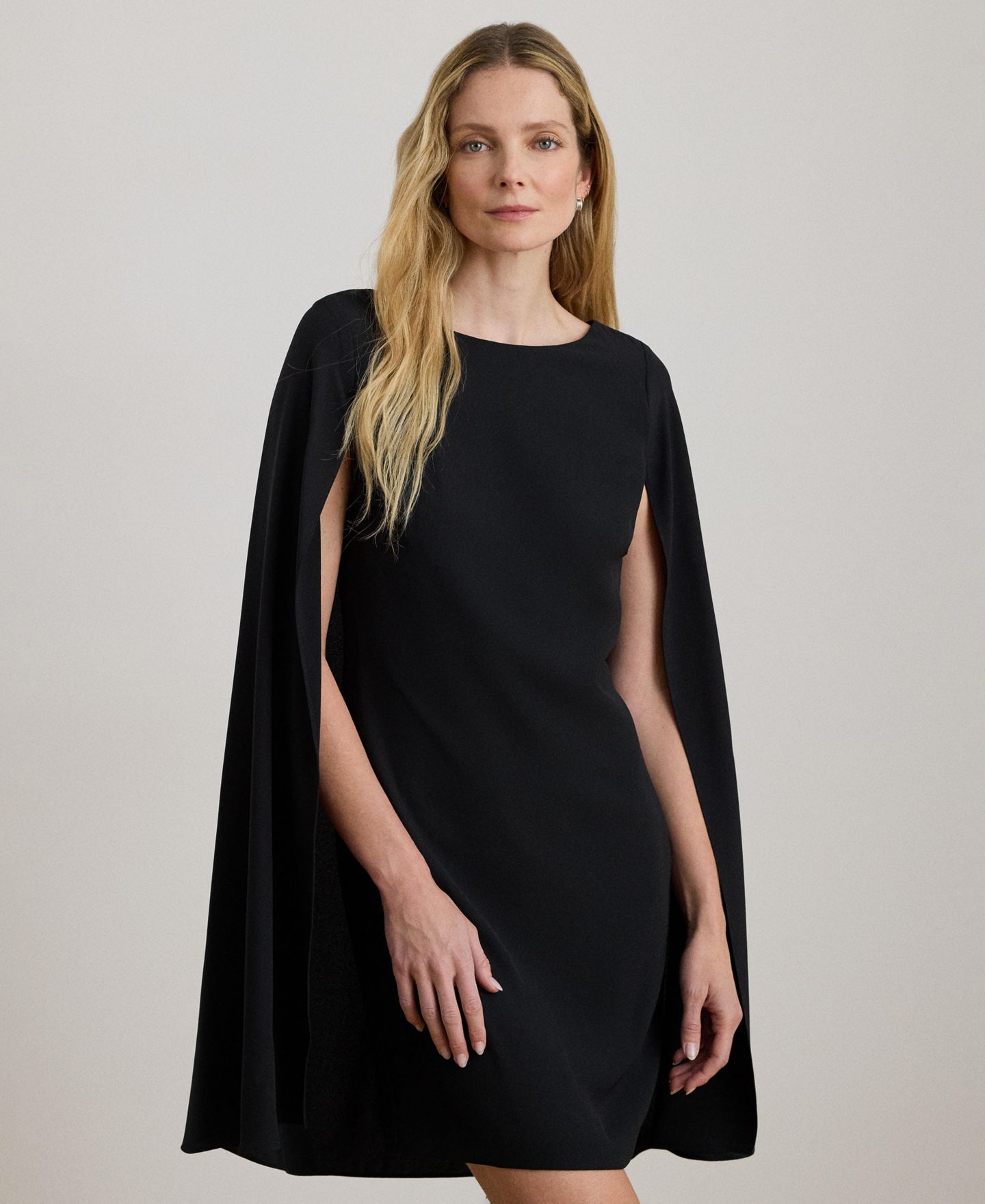 Женское платье Lauren Ralph Lauren Georgette Cape, цвет: Чёрный — фото 2