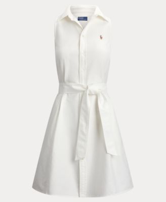 Women's Sleeveless Point Collar Shirt Dress