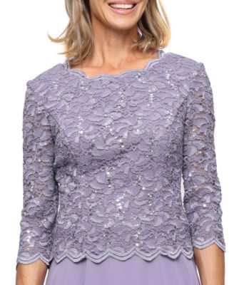 Petite Cowl-Back Tea-Length Dress