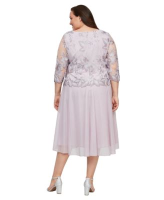 Plus Size Boat Neck Midi Dress