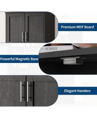 67" Tall Kitchen Pantry Cabinet,Farmhouse Kitchen Pantry Cabinet and Coffee Bar with 4 Doors, 1 Drawer, Adjustable Shelf, and Microwave Stand