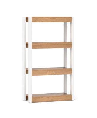 4 Tier Wood Bookshelf with Anti-Tip Kits for Home Storage