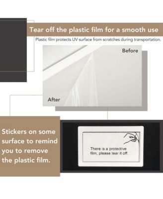 2-Tier Square Coffee Table, Modern High Gloss LED Center Table with Storage for Living Room and Home Office