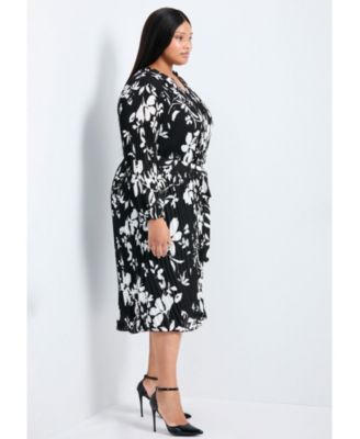 Women's Liana Pleated Blouson Sleeve Dress