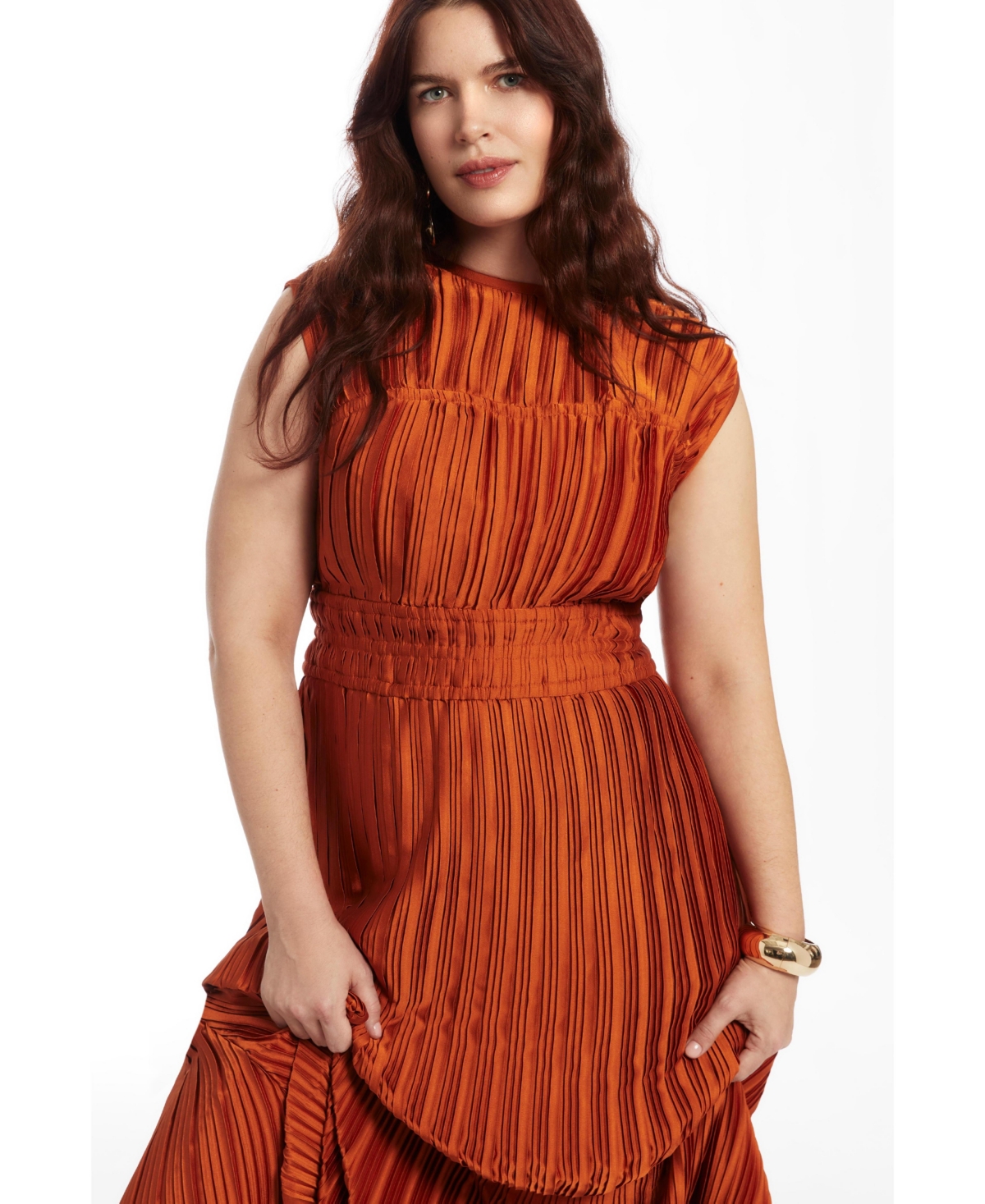 June + Vie Women’s June + Vie Boatneck Cap-Sleeve Maxi Dress. – Umber