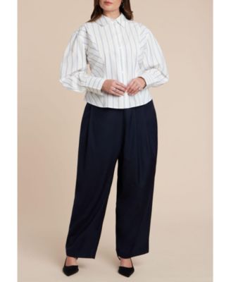 Women's Pleated Straight Leg Trouser