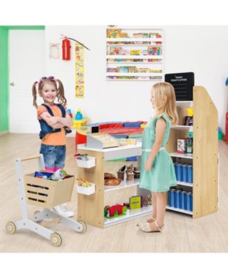 Grocery Store Playset Pretend Play Supermarket Shopping Set with Shopping Cart