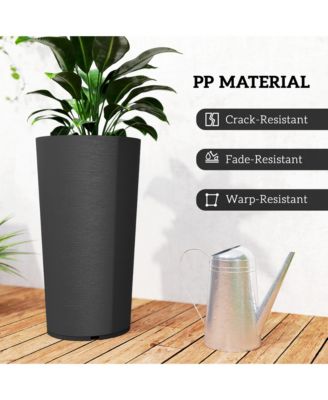 29 Inch Tall Planters, Set of 2 Plastic Flower Pots,