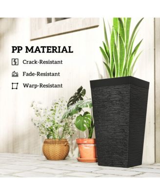 22.8 Inch Tall Planters, Set of 3 Plastic Flower Pots,