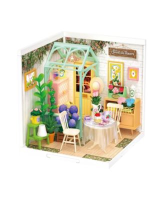 3D Puzzles Super Creator Blooming Tea Garden Plastic Building Set Toys Playset Gifts for Teens Adults, Multicolored, 7.36"2.76"11.3"