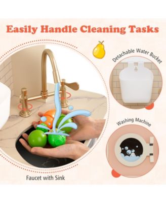 Children s Pretend Toy Kitchen Playset with Light & Sound for Interactive Play