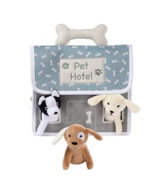 Lambs and Ivy Pet Hotel Interactive Plush Playset Toy w/ 3 Stuffed Animal Dogs