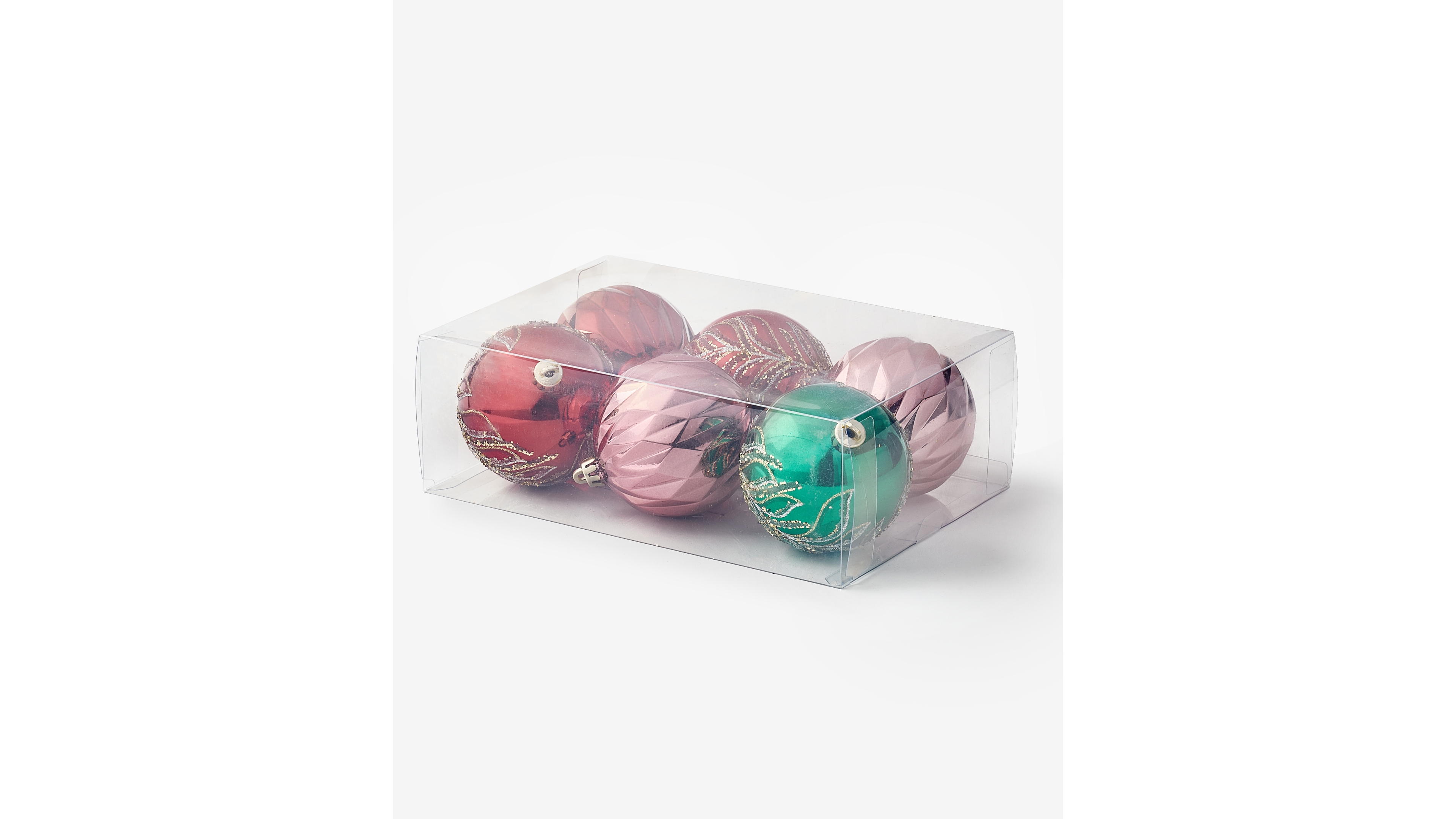 Holiday Lane Heritage Set of 6 Shatterproof Red, Green and Pink Ball Ornaments, Macy's Exclusive