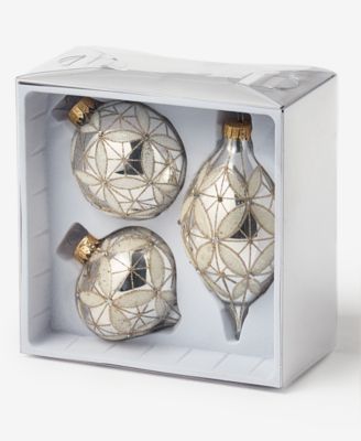Opulence Mixed Glass Ornaments, Set of 3