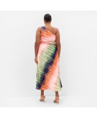 Women's Aliza Sunset Ombre Print Pleat Maxi Dress