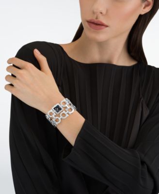 Women's Silver Stainless Steel Bracelet Watch, 19x19mm